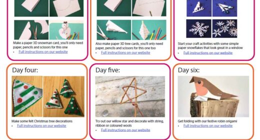 montage of Christmas themed activities from ArtCare website