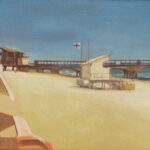 Painting of beach and pier