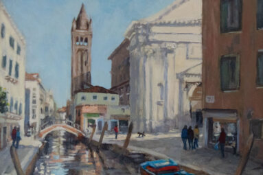 Painting of street view in Venice