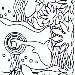 outline drawing of fish and water shapes