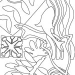 outline drawing of leaf and abstract shapes