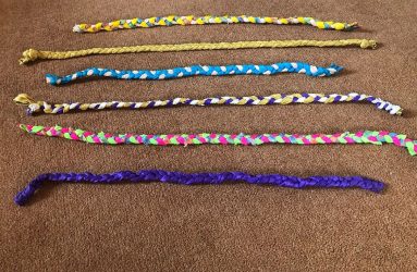 colourful plaited braids