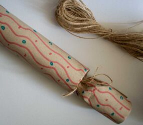 cracker end tied with twine to create a natural look