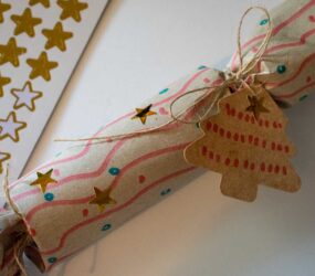 finished cracker decorated with stars