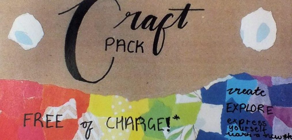Collaged craft pack cover designed by work experience student