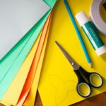 coloured card, glue and scissors