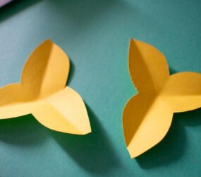 petal shapes with folds to create 3D shape