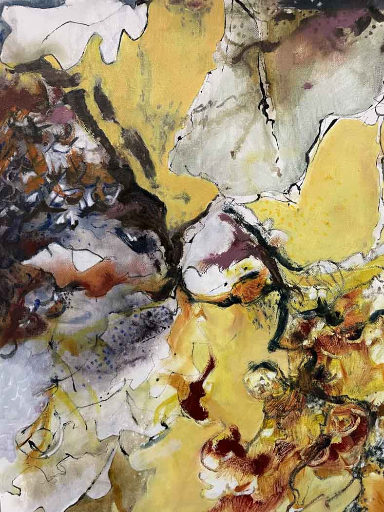 Abstract painting using autumn colours