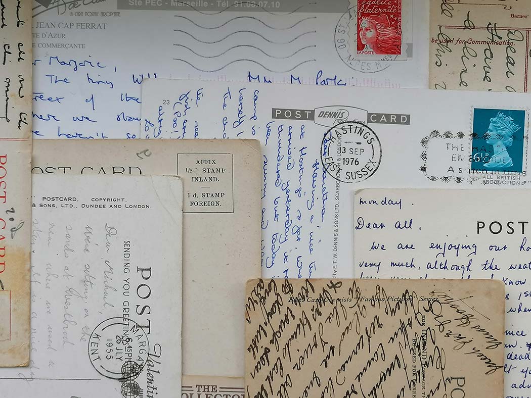 postcards writing