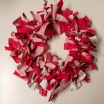 finished red and white rag wreath