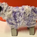 ears stuck on finished standing woolly sheep