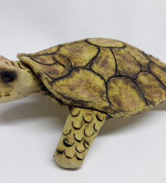 Turtle ceramic with natural matte glaze finish
