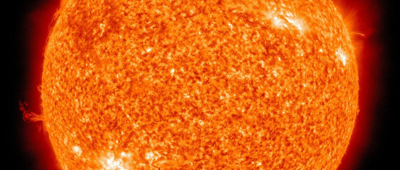 orange fiery surface of sun revealed up close