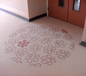 flower outline floor design