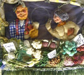 Market stall with vegetables, detail