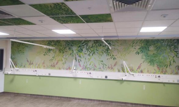 watermeadow bay with full length wall print and ceiling tiles in ward